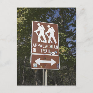 Postal Rótulo Appalachian Trail con ícono de excursión