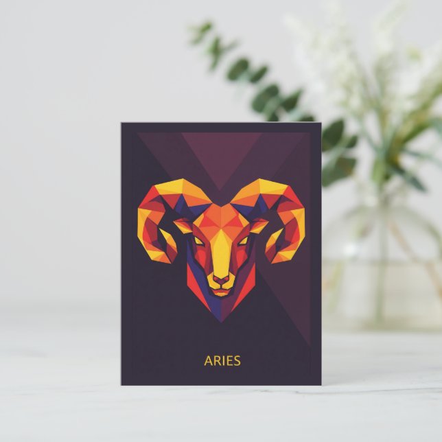 Postal Rótulo Aries Zodiac (Anverso de pie)