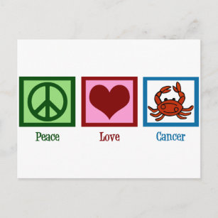 Postal Rótulo Astrológico de Cáncer de Amor Paz Cumpleaño