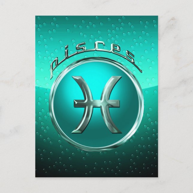 Postal Rótulo Astrológico Pisces (Anverso)