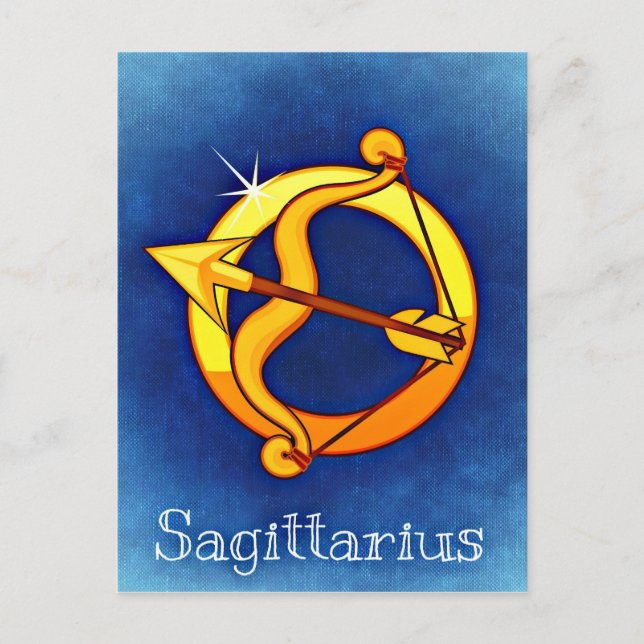Postal Rótulo astrológico Sagittarius (Anverso)