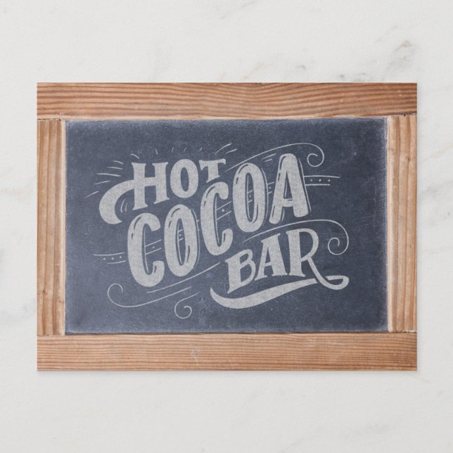 Postal Rótulo Chalkboard de Hot Cocoa Bar (Anverso)