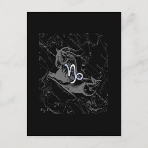Postal Rótulo cromado como Capricornio Zodiaco en Heveliu