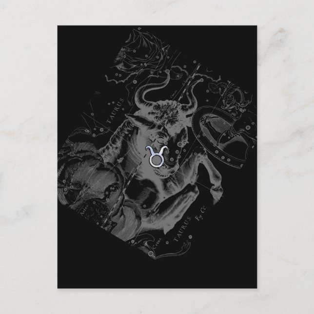 Postal Rótulo cromado como Taurus Zodiac en Hevelius (Anverso)
