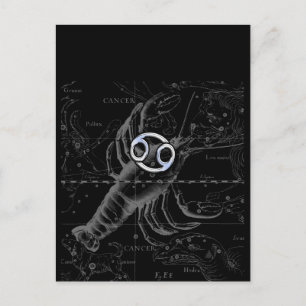 Postal Rótulo cromado de cáncer en grabado Hevelius