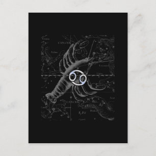 Postal Rótulo cromado de Zodiaco contra el Cáncer en Heve