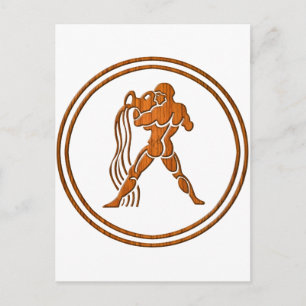 Postal Rótulo de Astrología del portador de agua Zodiac W