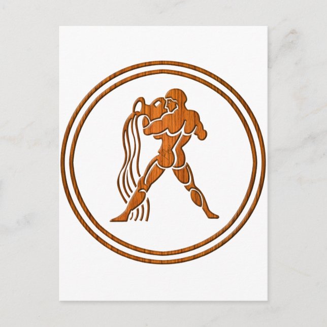 Postal Rótulo de Astrología del portador de agua Zodiac W (Anverso)