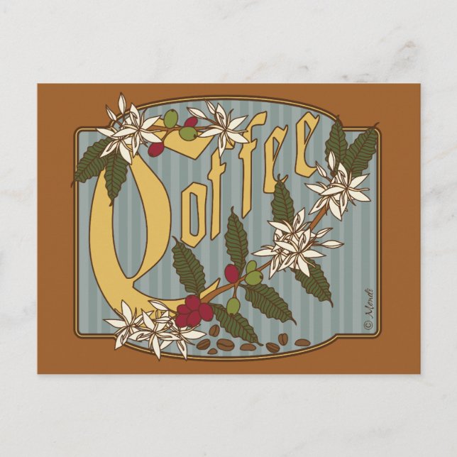 Postal Rótulo de café de Victoria (Anverso)