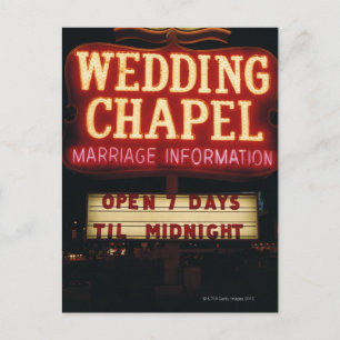 Postal Rótulo de capilla Boda Neon en Las Vegas, EE.UU.