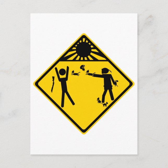 Postal Rótulo de Carretera Kitten Ninja (Anverso)