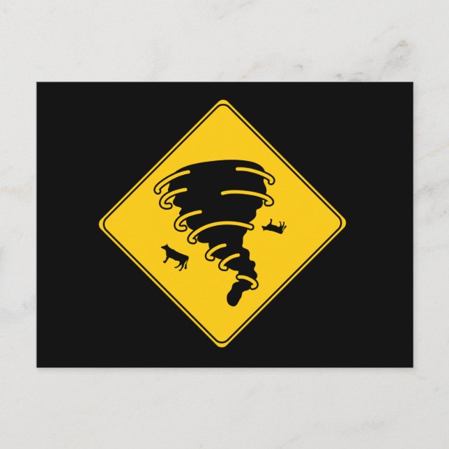 Postal Rótulo de carretera - Tornado (Anverso)