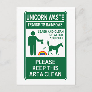 Postal Rótulo de desechos de Unicornio