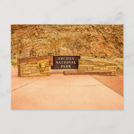 Postal Rótulo de entrada al Parque Nacional Arches
