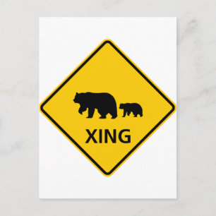 Postal Rótulo de la autopista Bear Crossing