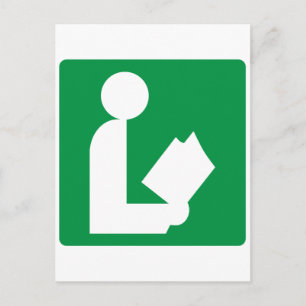 Postal Rótulo de la autopista de la biblioteca