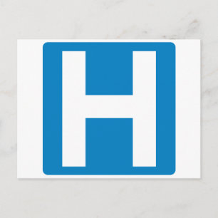 Postal Rótulo de la autopista de la zona hospitalaria