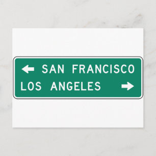 Postal Rótulo de la autopista de San Francisco Los Ángele