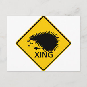 Postal Rótulo de la autopista Hedgehog Crossing