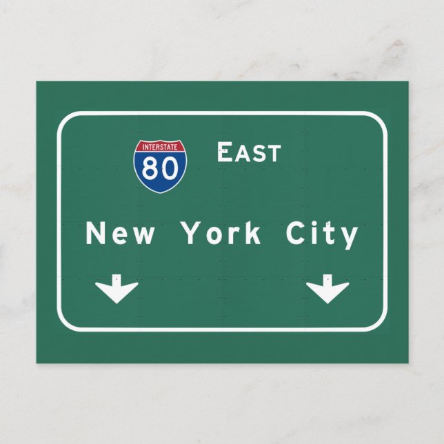 Postal Rótulo de la autopista interestatal de Nueva York (Anverso)