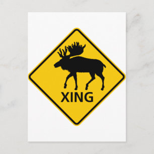 Postal Rótulo de la autopista Moose Crossing