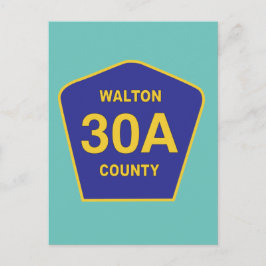 Postal Rótulo de la autopista Walton County 30A Florida