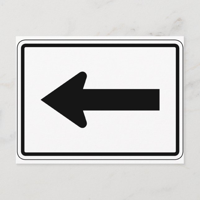 Postal Rótulo de la calle de flecha izquierda (Anverso)