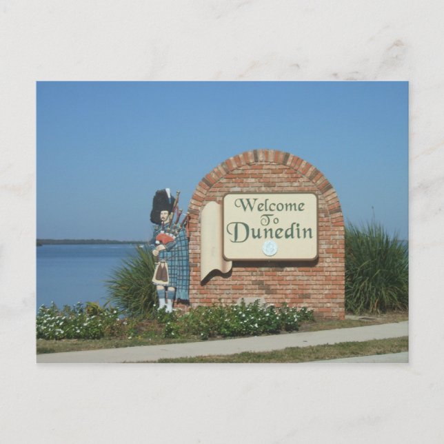 Postal Rótulo de la ciudad de Dunedin la Florida (Anverso)