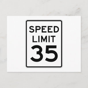 Postal Rótulo de límite de velocidad de 35 MPH