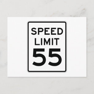 Postal Rótulo de límite de velocidad de 55 MPH