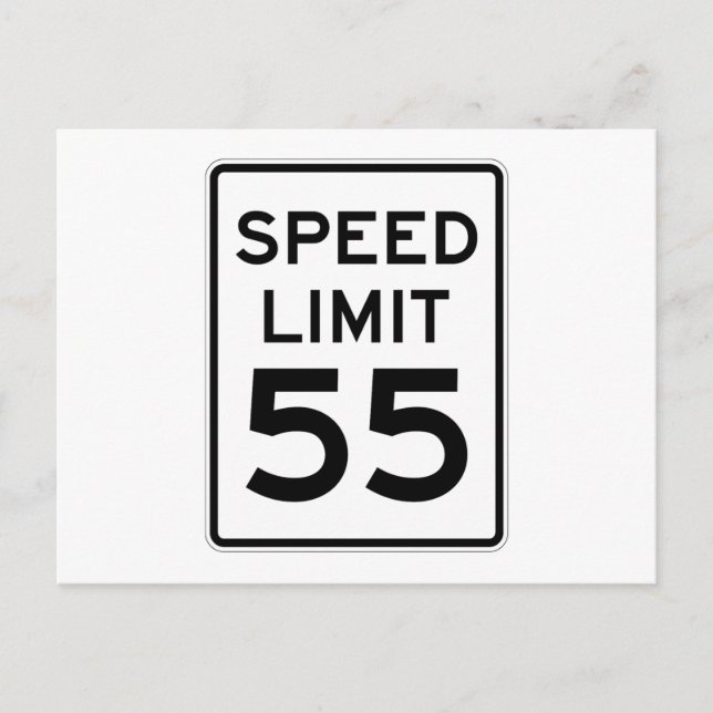 Postal Rótulo de límite de velocidad de 55 MPH (Anverso)