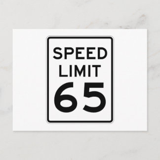 Postal Rótulo de límite de velocidad de 65 MPH