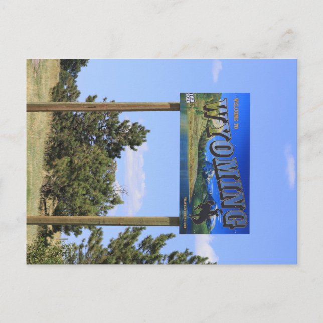 Postal Rótulo de línea estatal Wyoming (Anverso)