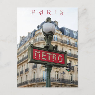 Postal Rótulo de metro de la calle más bonita de París