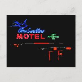 Postal Rótulo de Motel Blue Swallow, Tucumcari, Nuevo Méx