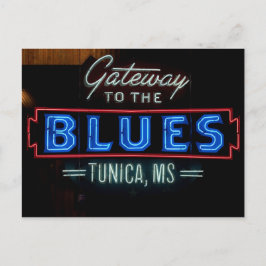 Postal Rótulo de música azul Tunica Mississippi