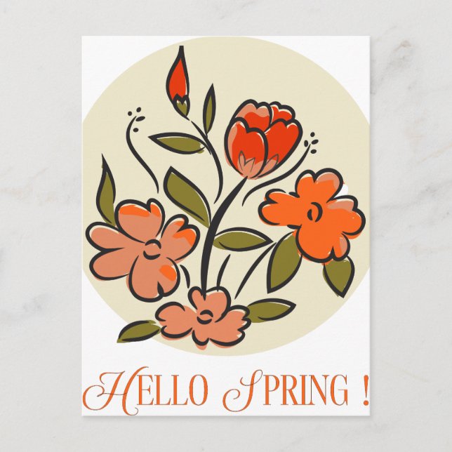 Postal Rótulo de primavera de Hello (Anverso)
