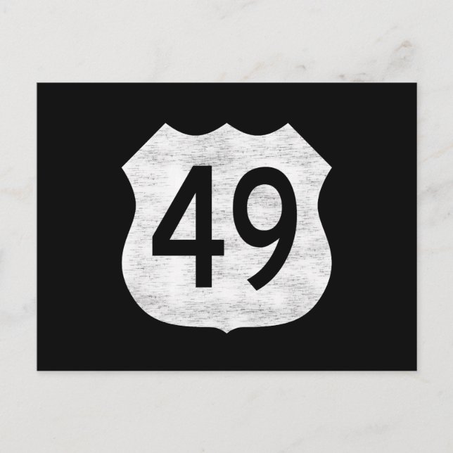 Postal Rótulo de ruta de la autopista 49 (Anverso)