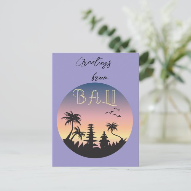 Postal Rótulo de Turismo de las Islas de Bali (Anverso de pie)