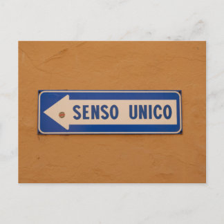 Postal Rótulo de una vía en italiano - Senso Unico