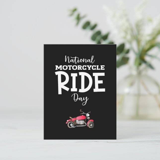 Postal Rótulo del Día Nacional de la Motocicleta (Anverso de pie)