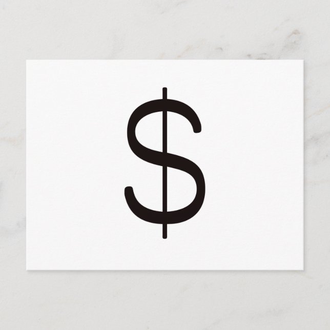 Postal Rótulo del dólar$ Rojo negro (Anverso)