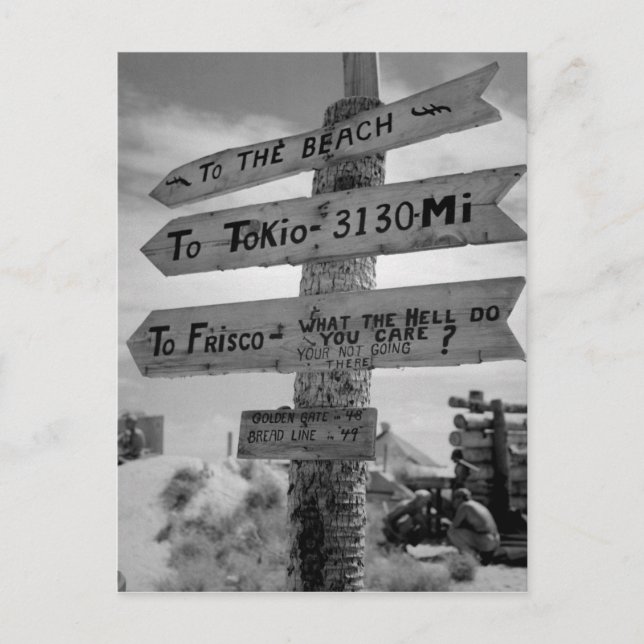 Postal Rótulo del humor en la dirección marina de la Segu (Anverso)