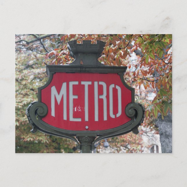 Postal Rótulo del Metro de París en Franklin D. Roosevelt (Anverso)