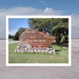 Postal Rótulo del Parque Estatal Great Salt Plains, Oklah