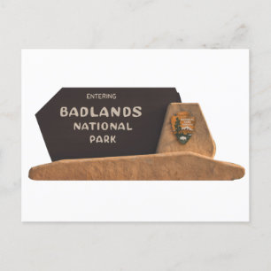 Postal Rótulo del Parque Nacional Badlands