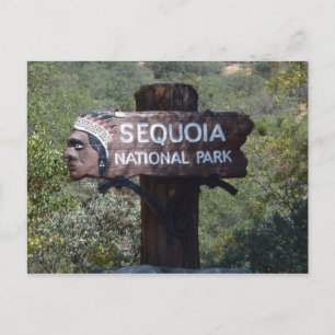 Postal Rótulo del Parque Nacional Sequoia
