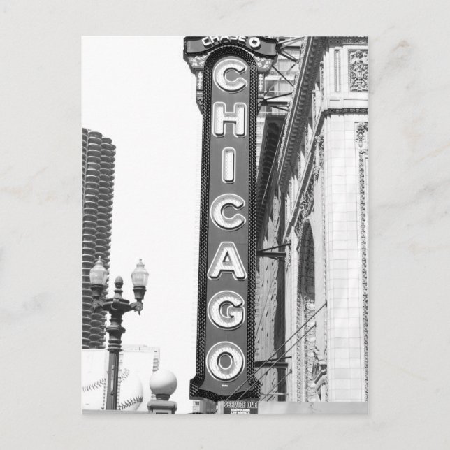 Postal Rótulo del Teatro de Chicago (Anverso)