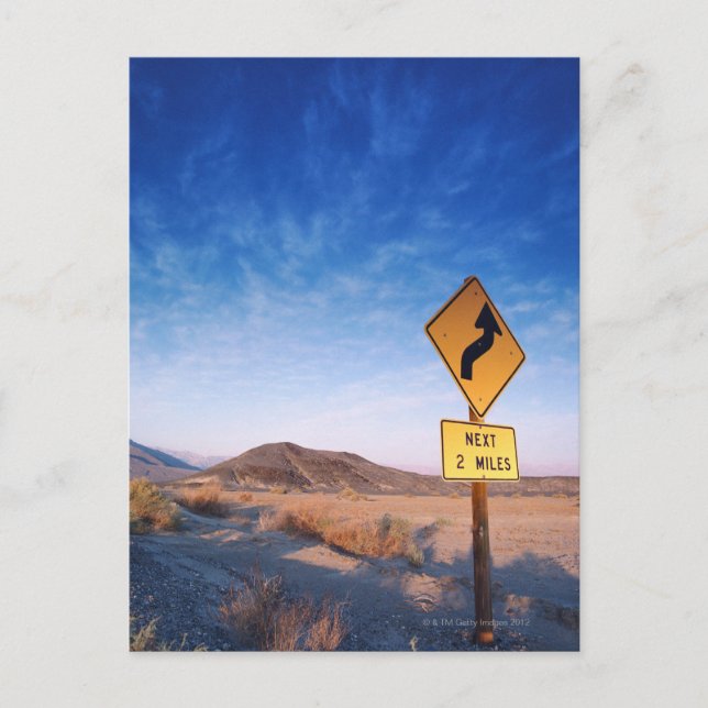 Postal Rótulo en el camino del valle de la muerte al atar (Anverso)