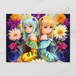 Postal Rótulo Gemini Zodiac